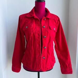 Christopher & Banks Corduroy Red Jacket Size Medium